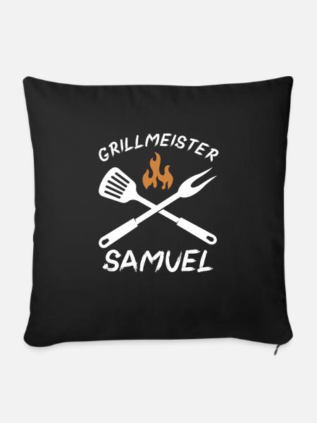 Grillmeister Samuel - Sofakissenbezug 45 x 45 cm - Schwarz