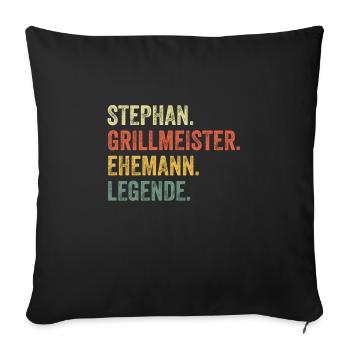 Stephan Grillmeister Ehemann Vorname Grillen - Sofakissenbezug 45 x 45 cm - Schwarz - Vorne