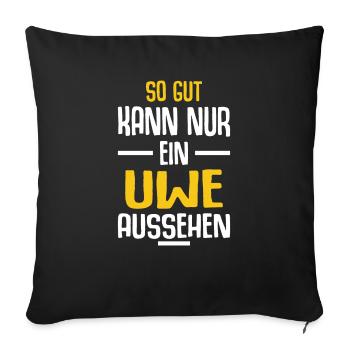 Uwe Vorname Name Geburtstag - Sofakissenbezug 45 x 45 cm - Schwarz - Vorne