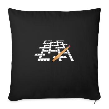 Résoudre des mots croisés - Housse de coussin décorative 45 x 45 cm - noir - Devant