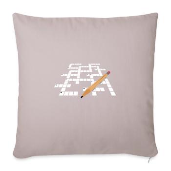 Kreuzworträtsel Lösen - Sofakissenbezug 45 x 45 cm - helles Taupe - Vorne