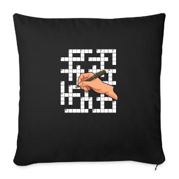 Résoudre des mots croisés - Housse de coussin décorative 45 x 45 cm - noir - Devant