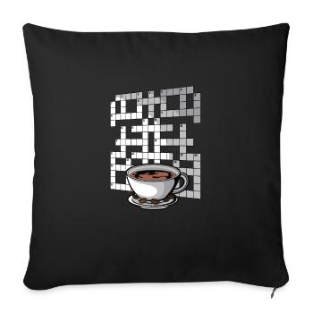 Résoudre des mots croisés - Housse de coussin décorative 45 x 45 cm - noir - Devant