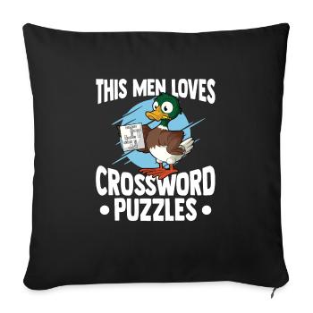 Résoudre des mots croisés - Housse de coussin décorative 45 x 45 cm - noir - Devant