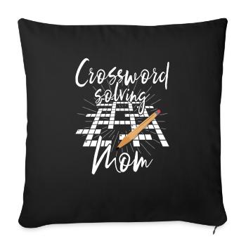 Résoudre des mots croisés - Housse de coussin décorative 45 x 45 cm - noir - Devant