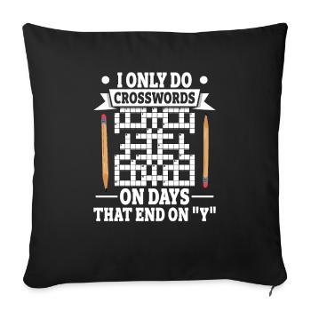 Résoudre des mots croisés - Housse de coussin décorative 45 x 45 cm - noir - Devant