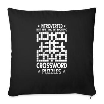 Résoudre des mots croisés - Housse de coussin décorative 45 x 45 cm - noir - Devant