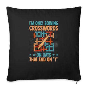 Résoudre des mots croisés - Housse de coussin décorative 45 x 45 cm - noir - Devant