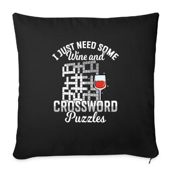 Résoudre des mots croisés - Housse de coussin décorative 45 x 45 cm - noir - Devant