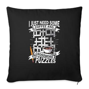 Résoudre des mots croisés - Housse de coussin décorative 45 x 45 cm - noir - Devant