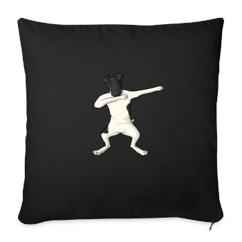 Chien Fox Terrier Fox Hair - Housse de coussin décorative 45 x 45 cm - noir - Devant