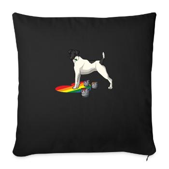 Chien Fox Terrier Fox Hair - Housse de coussin décorative 45 x 45 cm - noir - Devant