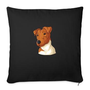 Chien Fox Terrier Fox Hair - Housse de coussin décorative 45 x 45 cm - noir - Devant