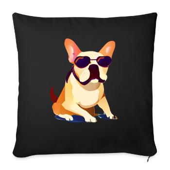 Chiens Dog Propriétaire Dog Bulldog Dog Owner - Housse de coussin décorative 45 x 45 cm - noir - Devant