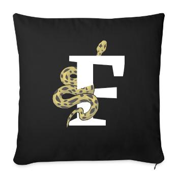 Lettre f serpent - Housse de coussin décorative 45 x 45 cm - noir - Devant