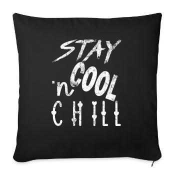 Restez au frais 3 - Housse de coussin décorative 45 x 45 cm - noir - Devant