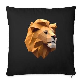 Lion's head made of geometric shapes - Sofa pillowcase 17,3'' x 17,3'' (45 x 45 cm) - black - Front