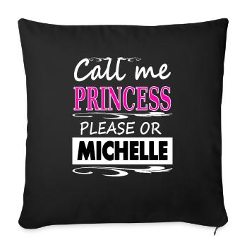I'm Michelle, my name is Michelle Gift Idea - Sofa pillowcase 17,3'' x 17,3'' (45 x 45 cm) - black - Front