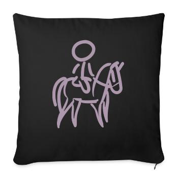 Rider on Horse Rider Minimalist Minimalism - Sofa pillowcase 17,3'' x 17,3'' (45 x 45 cm) - black - Front