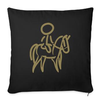 Rider on Horse Rider Minimalist Minimalism - Sofa pillowcase 17,3'' x 17,3'' (45 x 45 cm) - black - Front