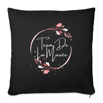 Team de la mariée floral - Housse de coussin décorative 45 x 45 cm - noir - Devant