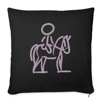 Rider sur Perd Style minimaliste - Housse de coussin décorative 45 x 45 cm - noir - Devant