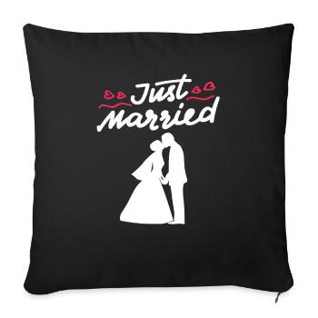Just Married Wedding Couple Wedding Gift - Sofa pillowcase 17,3'' x 17,3'' (45 x 45 cm) - black - Front