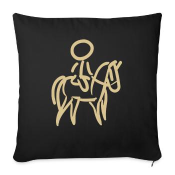 Rider on Horse Rider Minimalist Minimalism - Sofa pillowcase 17,3'' x 17,3'' (45 x 45 cm) - black - Front
