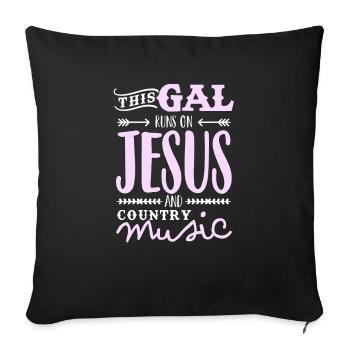 Country Music Girl - Sofa pillowcase 17,3'' x 17,3'' (45 x 45 cm) - black - Front