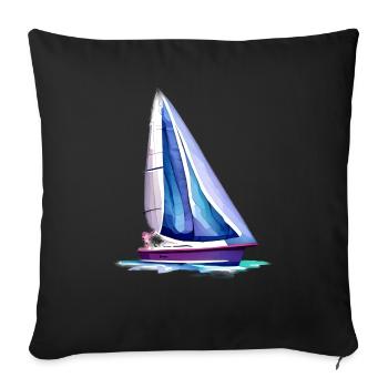 Sailing Sailing Sailing Sailing Ship Sailing Boat - Sofa pillowcase 17,3'' x 17,3'' (45 x 45 cm) - black - Front