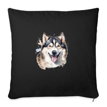 Malamute d’Alaska - Housse de coussin décorative 45 x 45 cm - noir - Devant