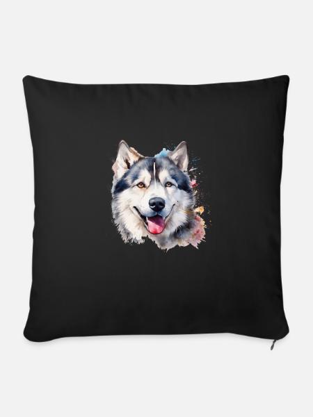 Alaskan Malamute - Sofakissenbezug 45 x 45 cm - Schwarz