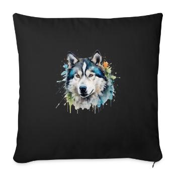 Alaskan Malamute - Sofa pillowcase 17,3'' x 17,3'' (45 x 45 cm) - black - Front