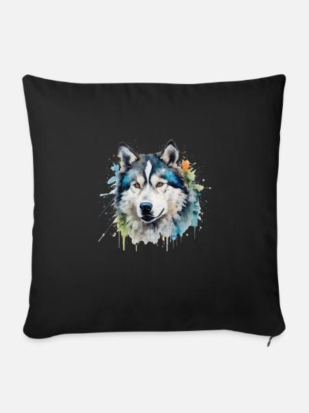 Alaskan Malamute - Sofakissenbezug 45 x 45 cm - Schwarz