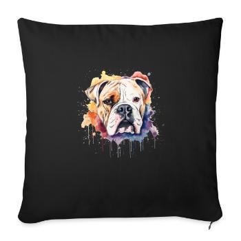 American Bulldog - Sofa pillowcase 17,3'' x 17,3'' (45 x 45 cm) - black - Front