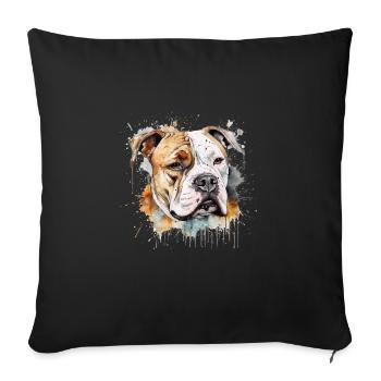 American Bulldog - Sofa pillowcase 17,3'' x 17,3'' (45 x 45 cm) - black - Front