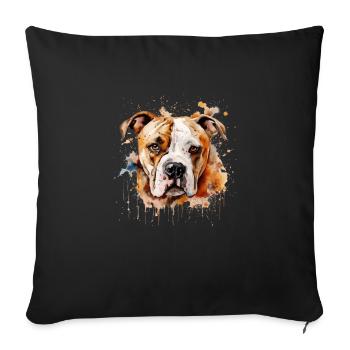 American Bulldog - Sofa pillowcase 17,3'' x 17,3'' (45 x 45 cm) - black - Front