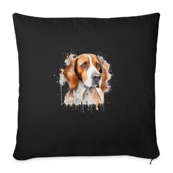 Foxhound américain - Housse de coussin décorative 45 x 45 cm - noir - Devant