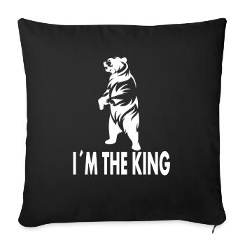 King Bear Brown Bear Wild Animal Rights Activists Cadeau - Housse de coussin décorative 45 x 45 cm - noir - Devant