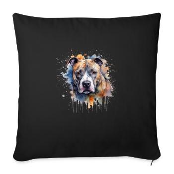 American Staffordshire Terrier - Housse de coussin décorative 45 x 45 cm - noir - Devant