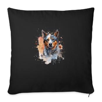 Bouvier australien - Housse de coussin décorative 45 x 45 cm - noir - Devant