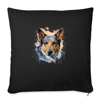 Bouvier australien - Housse de coussin décorative 45 x 45 cm - noir - Devant