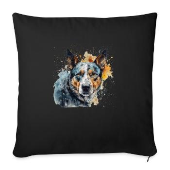 Bouvier australien - Housse de coussin décorative 45 x 45 cm - noir - Devant