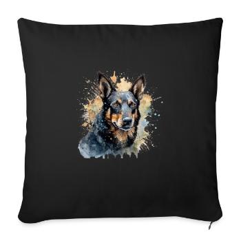 Kelpie australien - Housse de coussin décorative 45 x 45 cm - noir - Devant