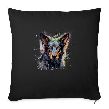 Kelpie australien - Housse de coussin décorative 45 x 45 cm - noir - Devant