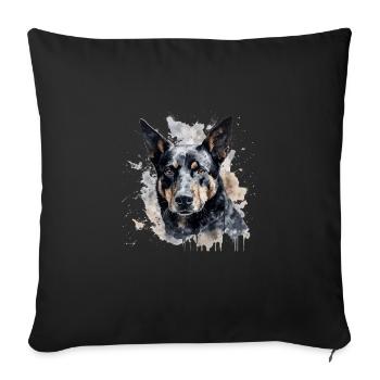 Kelpie australien - Housse de coussin décorative 45 x 45 cm - noir - Devant