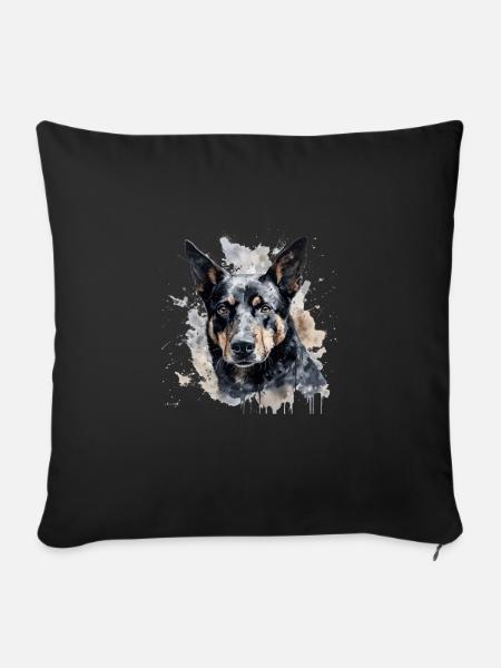 Australian Kelpie - Sofakissenbezug 45 x 45 cm - Schwarz