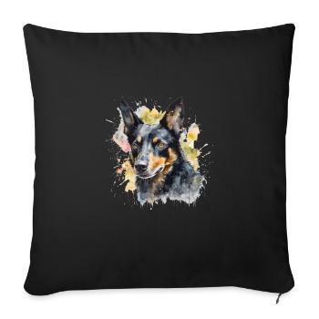 Kelpie australien - Housse de coussin décorative 45 x 45 cm - noir - Devant