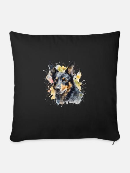 Australian Kelpie - Sofakissenbezug 45 x 45 cm - Schwarz