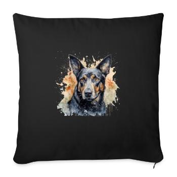 Australian Kelpie - Sofakissenbezug 45 x 45 cm - Schwarz - Vorne